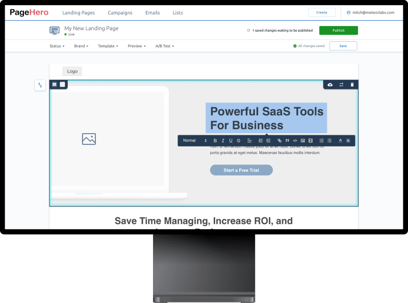 preview of web app design